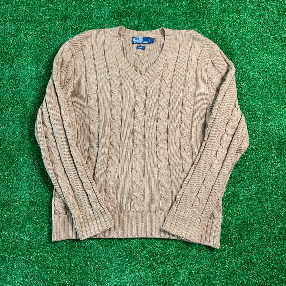 100% Silk Ralph Lauren Cable Knit Sweater